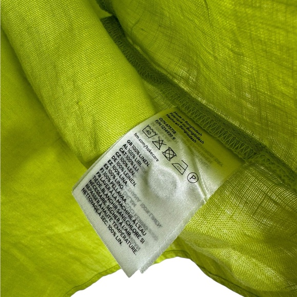 H&M | 100% Linen Set in Lime Green Shorts & Boxy Top Small - Picture 7 of 14